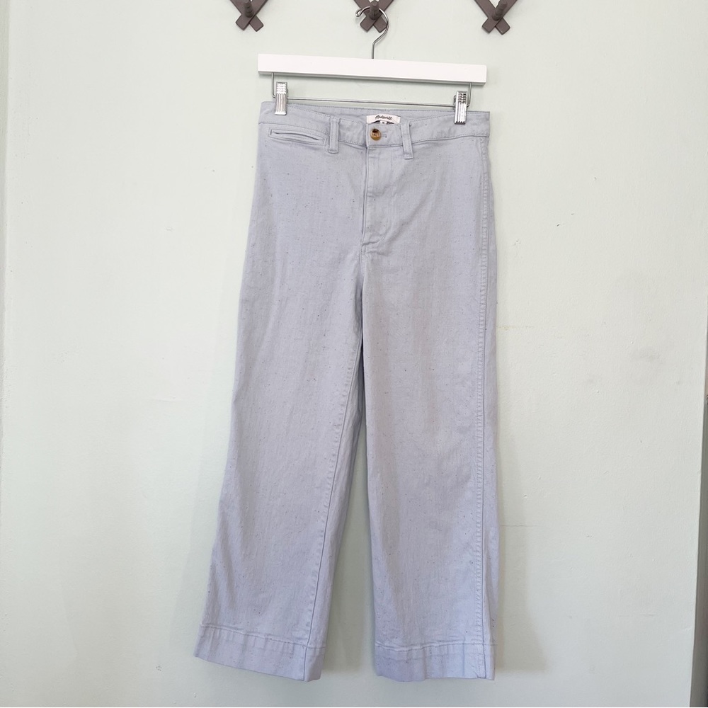 Madewell Wide Leg Pants in Light Gray